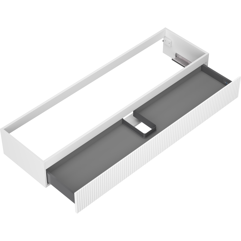 Mexen Rivel vonios kambario spintelė praustuvui 160 cm, 1 stalčius, rifliuota, balta matinė - 91A20-16023-1-BF01