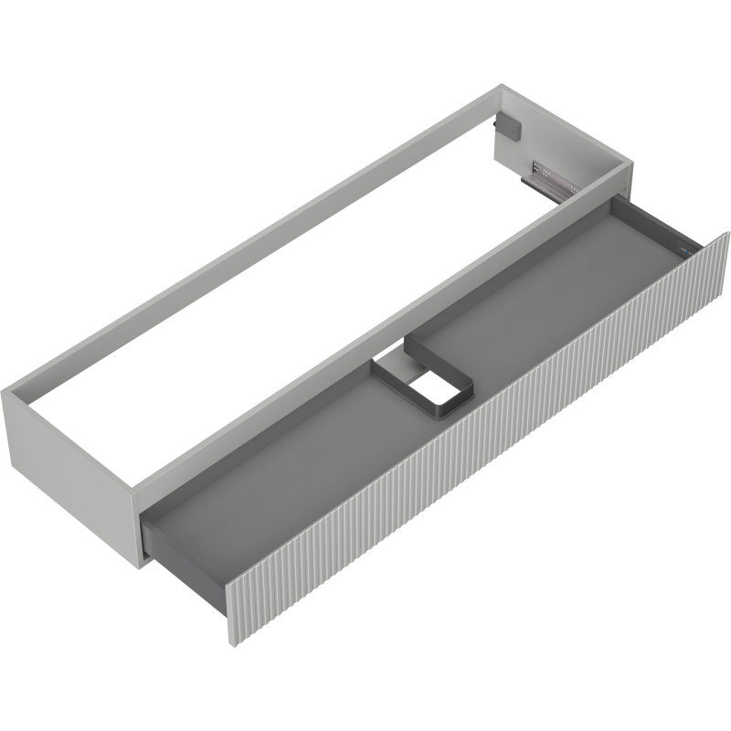 Mexen Rivel vonios kambario spintelė po praustuvu 160 cm, 1 stalčius, briaunuota, pilka matinė - 91A20-16023-1-BF62