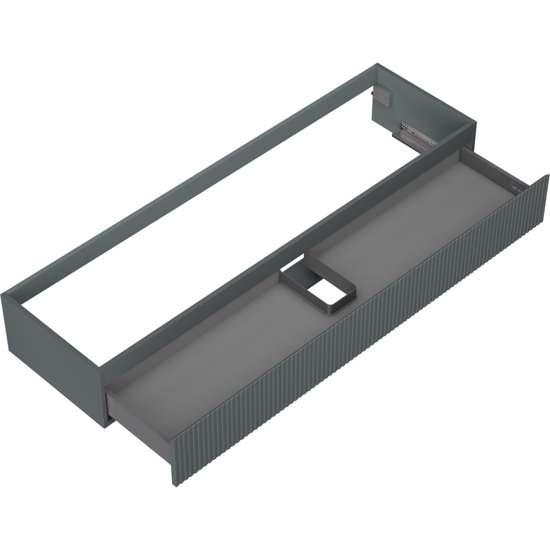 Mexen Rivel vonios spintelė po praustuvu 160 cm, 1 stalčius, grioveliais, matinė grafito - 91A20-16023-1-BF66