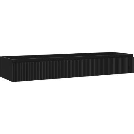 Mexen Rivel vonios baldų spintelė po kriaukle 160 cm, 1 stalčius, rifliuota, juoda matinė - 91A20-16023-1-BF71