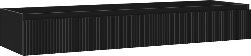 Mexen Rivel vonios baldų spintelė po kriaukle 160 cm, 1 stalčius, rifliuota, juoda matinė - 91A20-16023-1-BF71