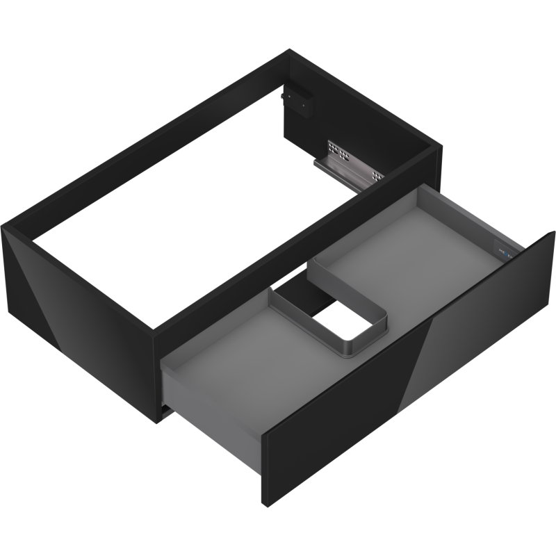 Mexen Orio vonios kambario spintelė po kriaukle 80 cm, 1 stalčius, juodos blizgesio - 91A10-08023-1-BF70