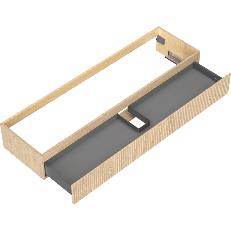 Mexen Rivel vonios spintelė po praustuvu 160 cm, 1 stalčius, rifliuota, ąžuolas - 91A20-16023-1-BF81