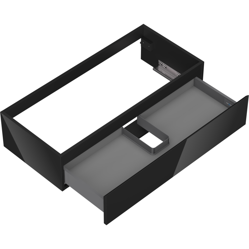 Mexen Orio vonios kambario spintelė po praustuvu 100 cm, 1 stalčius, juoda blizgi - 91A10-10023-1-BF70