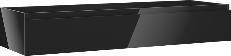 Mexen Orio vonios kambario spintelė po praustuvu 140 cm, 1 stalčius, juodas blizgus - 91A10-14023-1-BF70