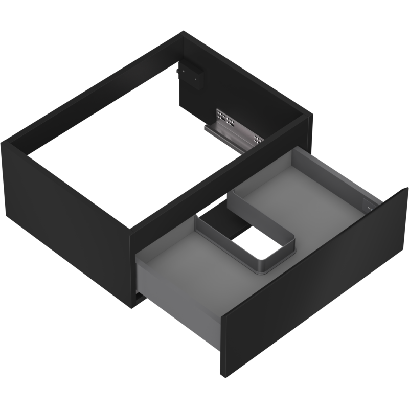Mexen Orio vonios spintelė po praustuvu 60 cm, 1 stalčius, juoda matinė - 91A10-06023-1-BF71