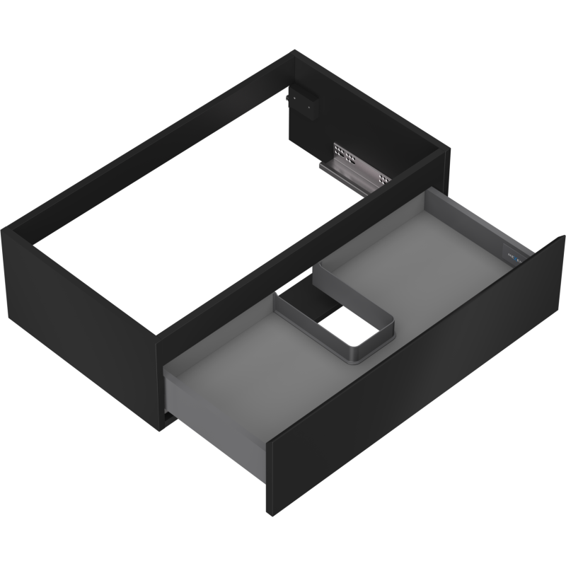 Mexen Orio vonios spintelė po praustuvu 80 cm, 1 stalčius, juoda matinė - 91A10-08023-1-BF71