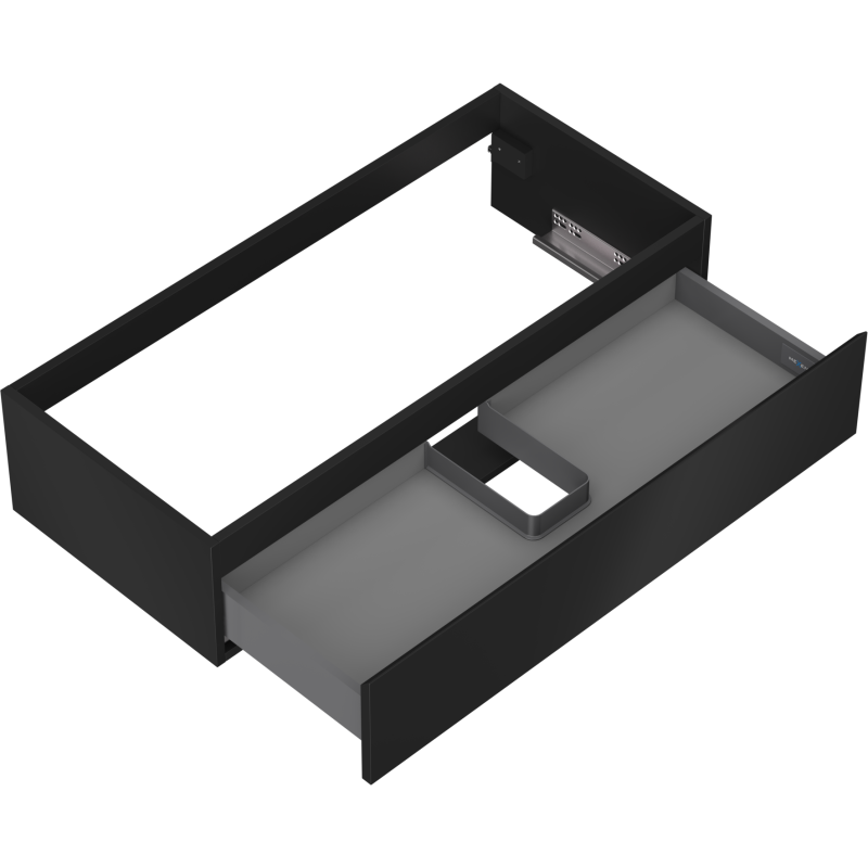 Mexen Orio vonios spintelė po kriaukle 100 cm, 1 stalčius, juoda matinė - 91A10-10023-1-BF71