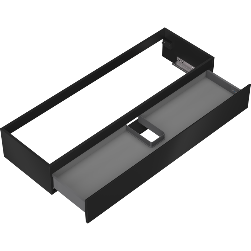 Mexen Orio vonios spintelė po praustuvu 140 cm, 1 stalčius, juoda matinė - 91A10-14023-1-BF71