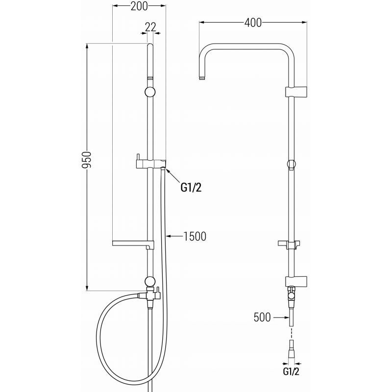 Mexen X dušo kolonėlė, auksinė - 7939199-50