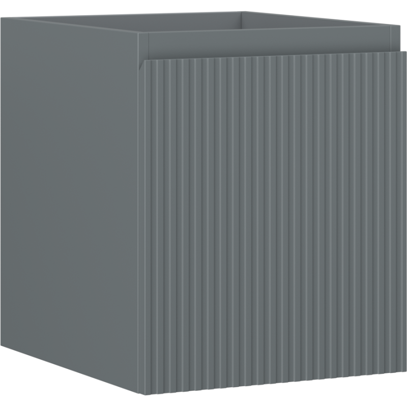 Mexen Rivel vonios spintelė po kriaukle 40 cm, 1 stalčius, rifliuota, pilkai matinė - 91A20-04047-1-BF66