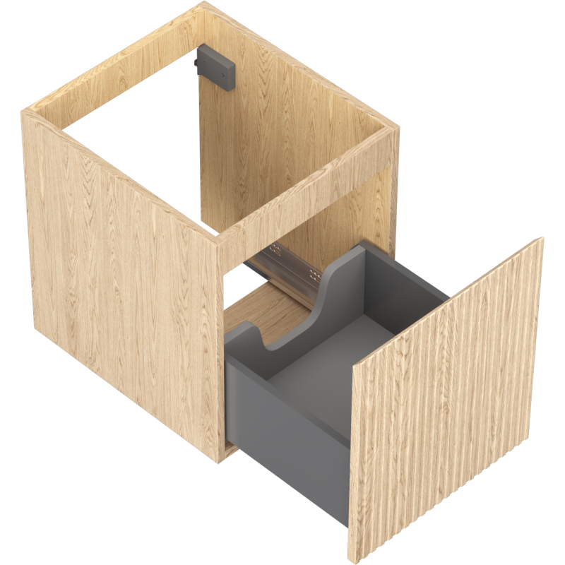 Mexen Rivel vonios kambario spintelė po praustuvu 40 cm, 1 stalčius, rifliuotas, ąžuolas - 91A20-04047-1-BF81