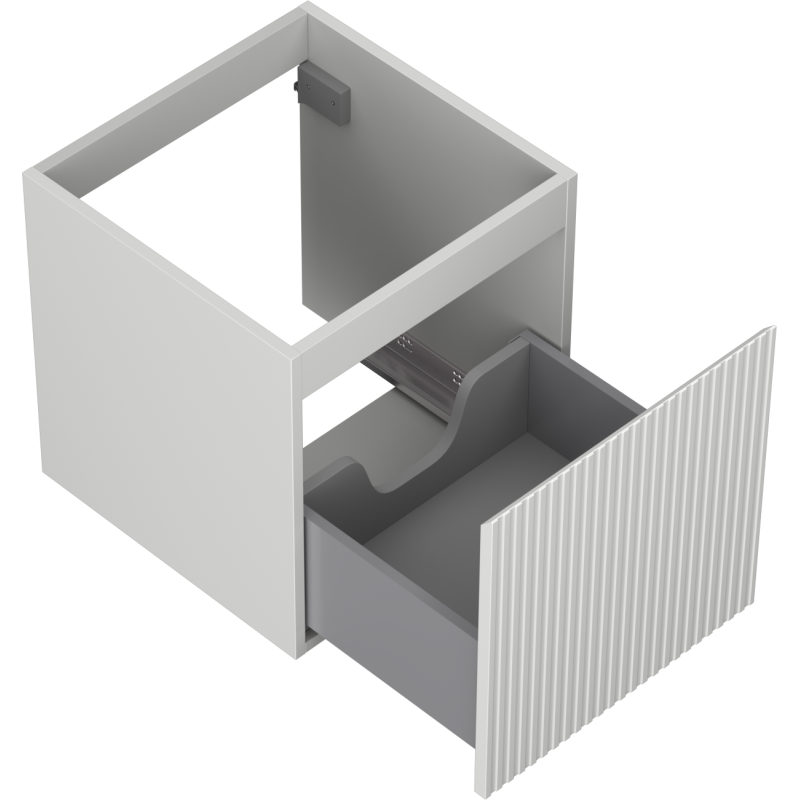 Mexen Rivel vonios spintelė po praustuvu 45 cm, 1 stalčius, rifliuota, pilka matinė - 91A20-04547-1-BF62