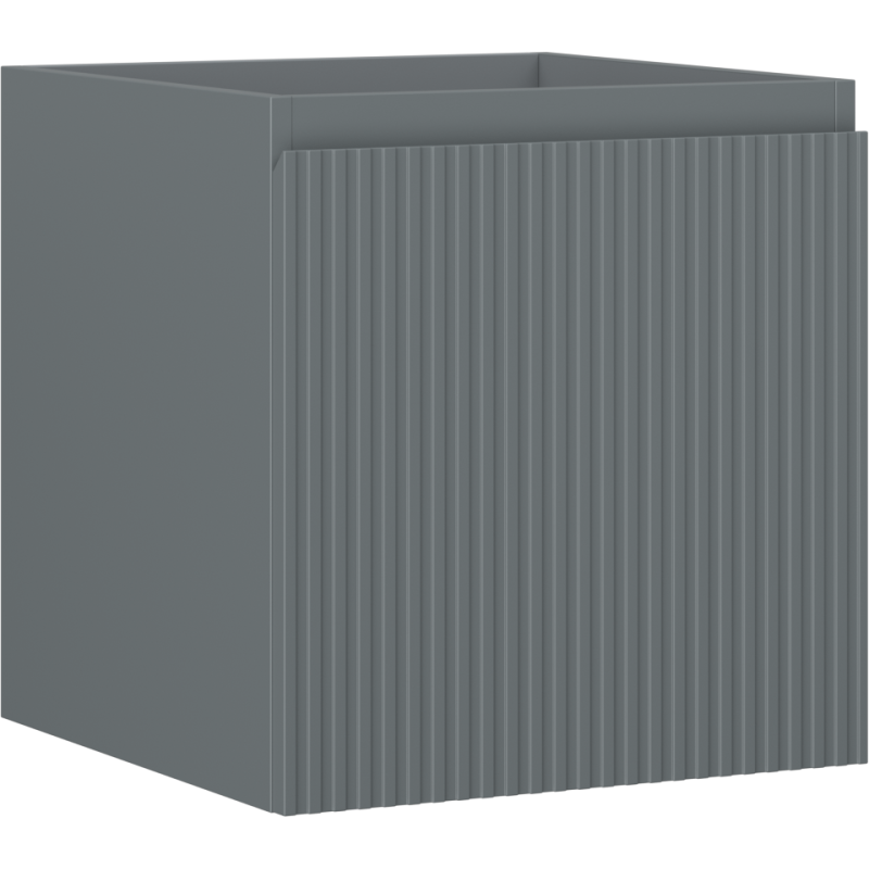 Mexen Rivel vonios kambario spintelė po praustuvu 45 cm, 1 stalčius, rifliuota, matinė grafito spalva - 91A20-04547-1-BF66