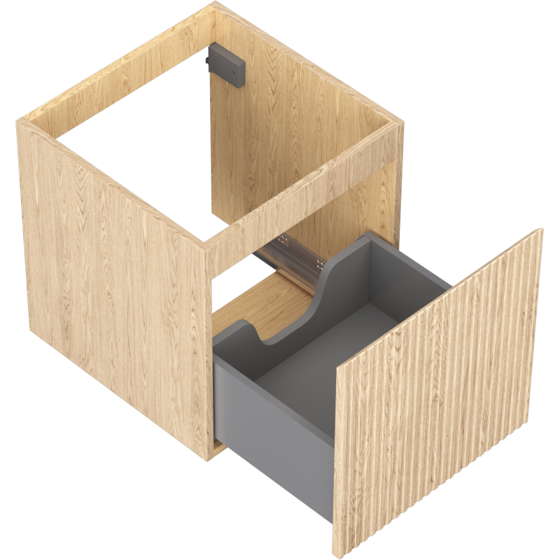 Mexen Rivel vonios spintelė po praustuvu 45 cm, 1 stalčius, grioveliais , ąžuolas - 91A20-04547-1-BF81