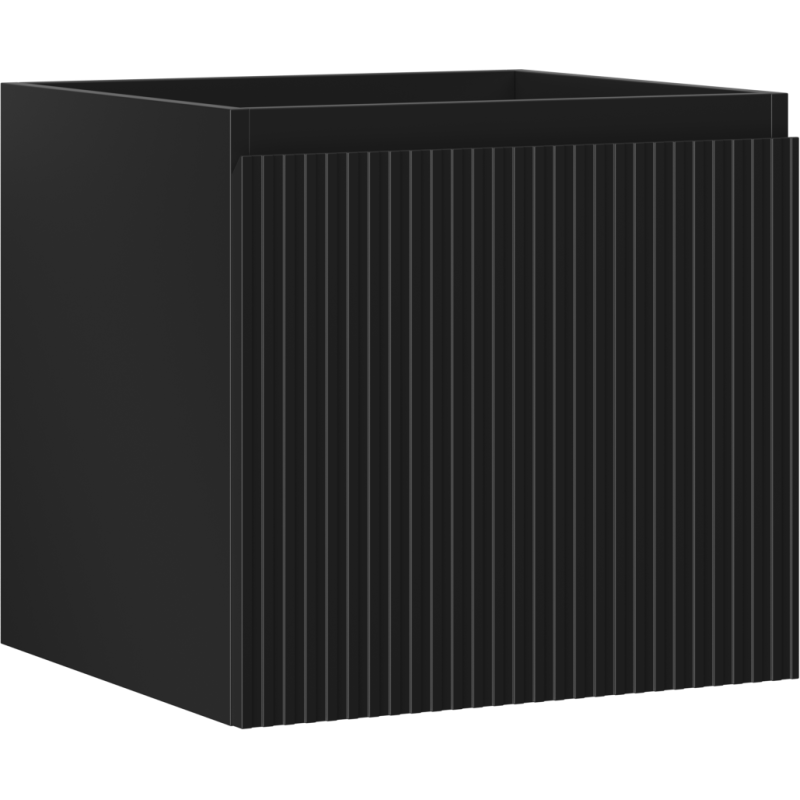 Mexen Rivel vonios kambario spintelė po praustuvu 50 cm, 1 stalčius, briaunuota, juoda matinė - 91A20-05047-1-BF71