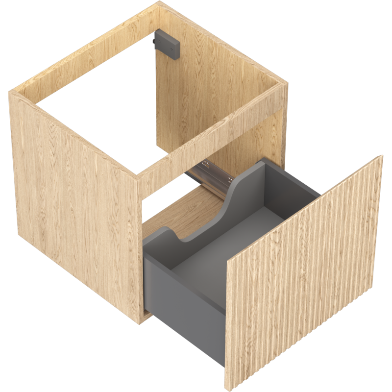 Mexen Rivel vonios spintelė po praustuvu 50 cm, 1 stalčius, rifliuota, ąžuolas - 91A20-05047-1-BF81