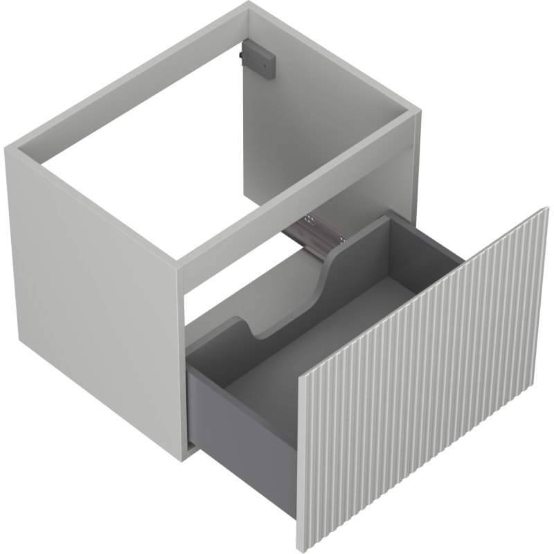 Mexen Rivel vonios spintelė po praustuvu 60 cm, 1 stalčius, su grioveliais, pilkai matinė - 91A20-06047-1-BF62