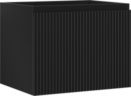 Mexen Rivel vonios kambario spintelė po kriaukle 60 cm, 1 stalčius, grioveliais, juoda matinė - 91A20-06047-1-BF71