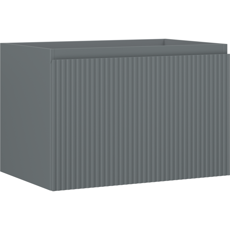 Mexen Rivel vonios kambario spintelė po kriaukle 70 cm, 1 stalčius, grioveliuota, matinė grafito spalva - 91A20-07047-1-BF66