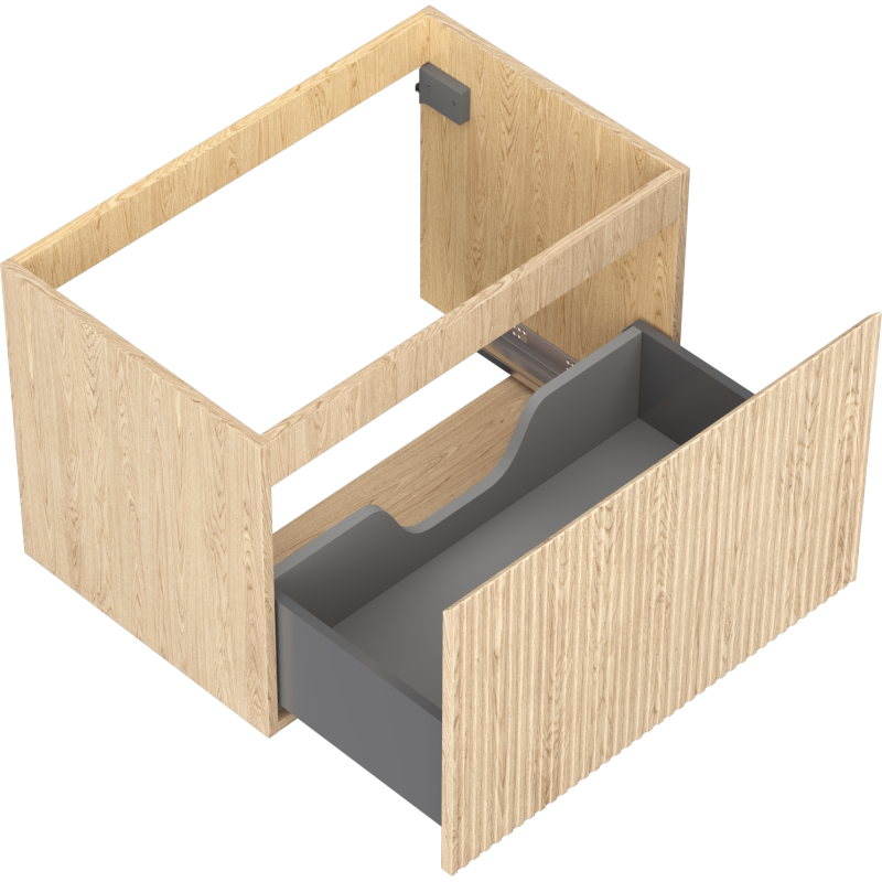 Mexen Rivel vonios kambario spintelė po praustuvu 70 cm, 1 stalčius, banguotas, ąžuolas - 91A20-07047-1-BF81