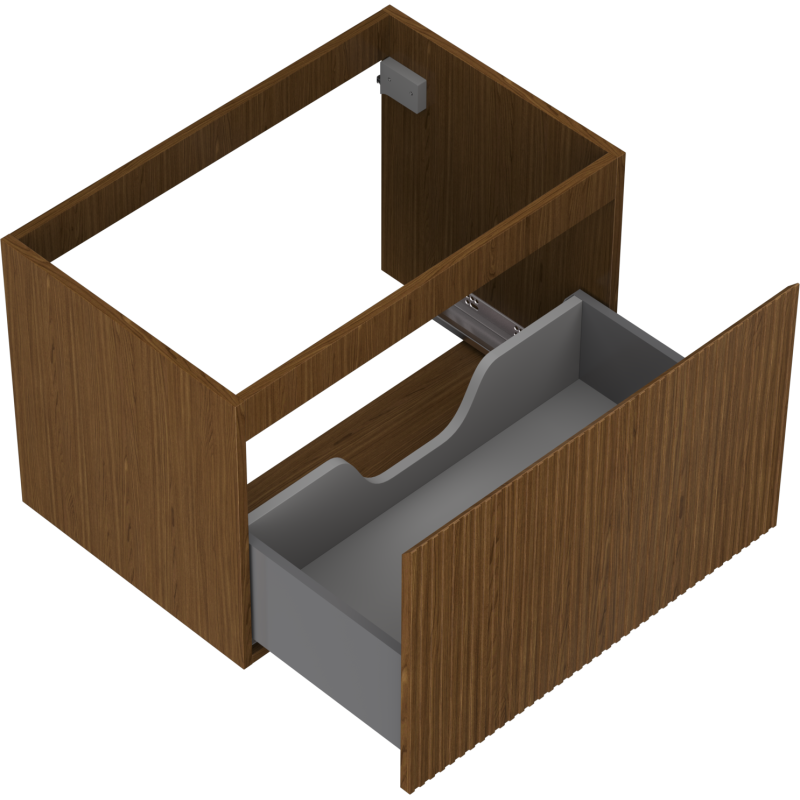 Mexen Rivel vonios spintelė po praustuvu 70 cm, 1 stalčius, grioveliuotas, riešutas - 91A20-07047-1-BF86