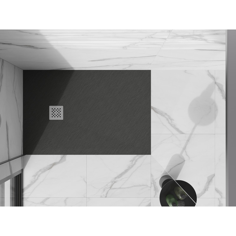 Mexen Stone+ stačiakampė kompozitinė dušo kabina 120 x 90 cm, antracitas - 44719012