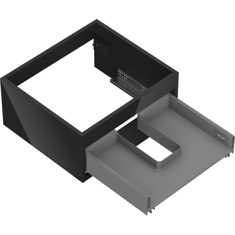 Mexen Box-A kabineto korpusas po praustuvu 50 cm, 1 stalčius, juodas blizgesys - 91AX0-0500-235-1-70