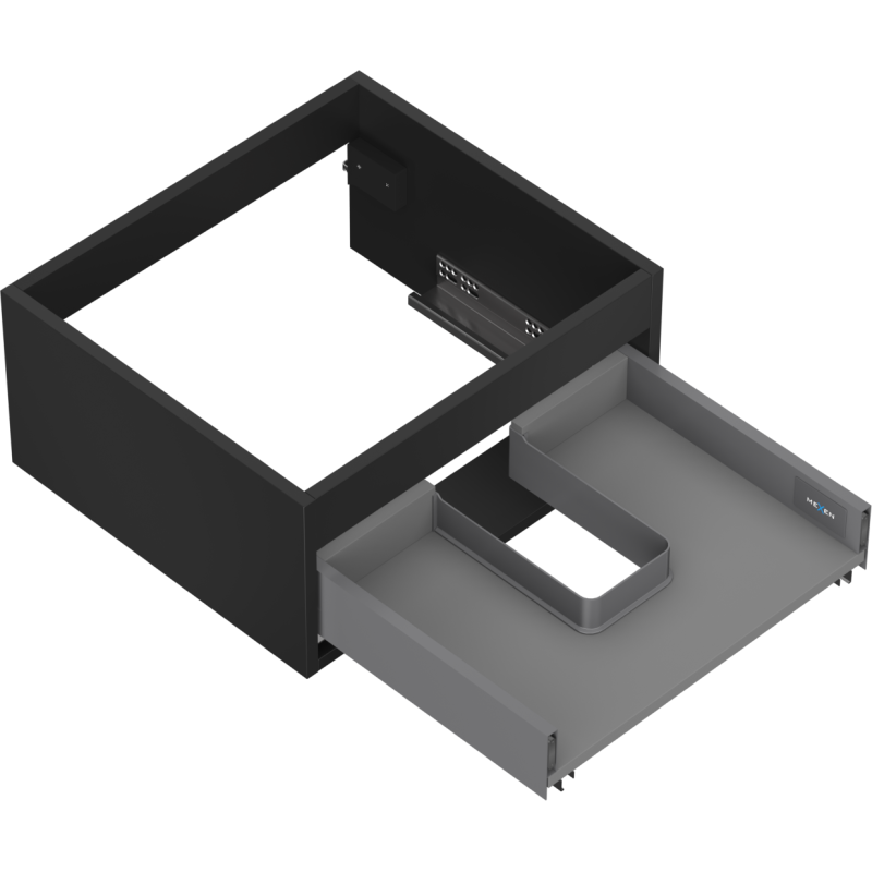 Mexen Box-A spintelės korpusas po praustuvu 50 cm, 1 stalčius, juodas matinis - 91AX0-0500-235-1-71