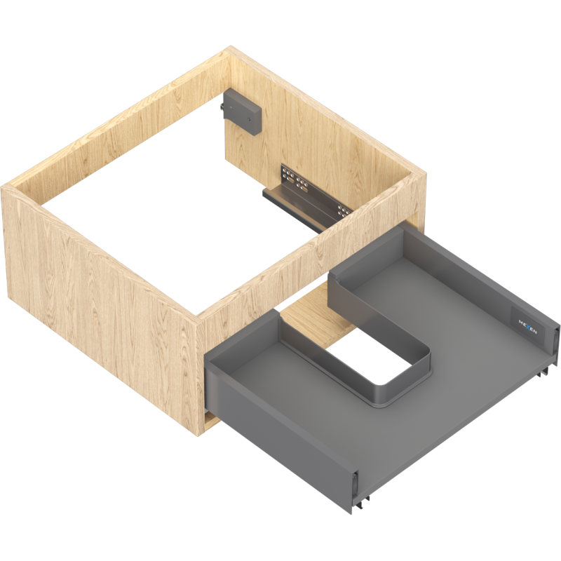 Mexen Box-A spintelės korpusas po praustuvu 50 cm, 1 stalčius, ąžuolas - 91AX0-0500-235-1-81