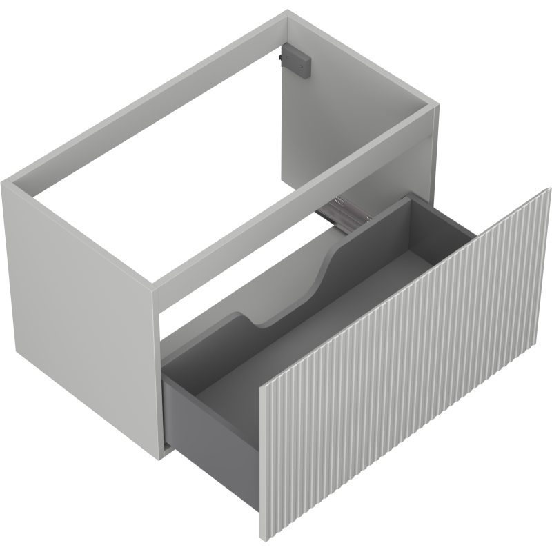 Mexen Rivel vonios spintelė po praustuvu 80 cm, 1 stalčius, grioveliais, pilka matinė - 91A20-08047-1-BF62