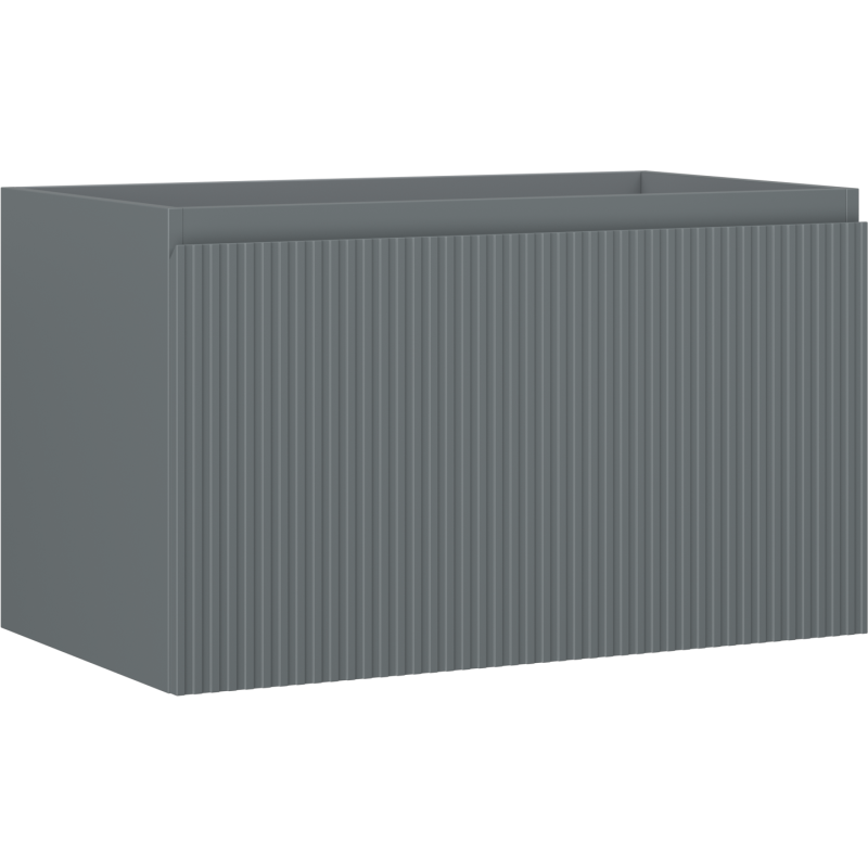 Mexen Rivel vonios spintelė po praustuvu 80 cm, 1 stalčius, rifliuota, matinė grafito spalva - 91A20-08047-1-BF66