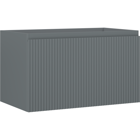 Mexen Rivel vonios spintelė po praustuvu 80 cm, 1 stalčius, rifliuota, matinė grafito spalva - 91A20-08047-1-BF66