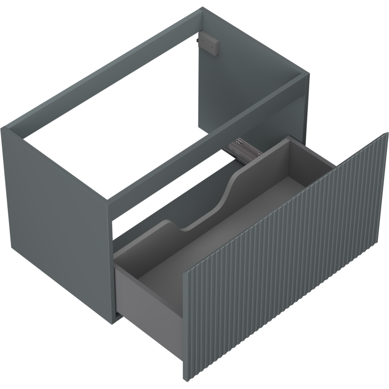 Mexen Rivel vonios spintelė po praustuvu 80 cm, 1 stalčius, rifliuota, matinė grafito spalva - 91A20-08047-1-BF66