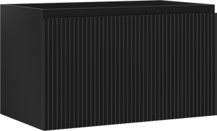 Mexen Rivel vonios kambario spintelė po praustuvu 80 cm, 1 stalčius, rifliuota, juoda matinė - 91A20-08047-1-BF71