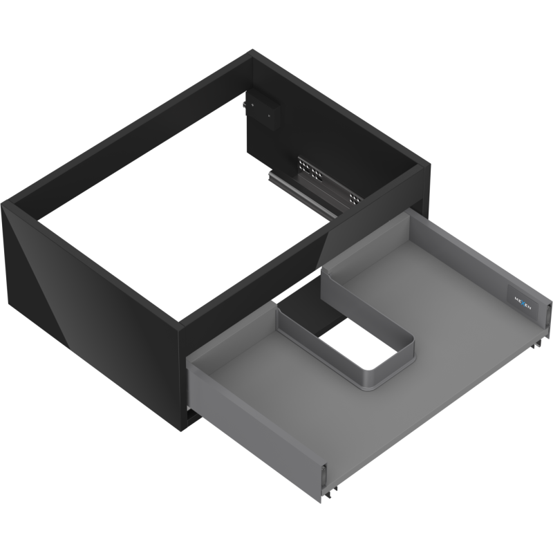 Mexen Box-A spintelės korpusas po praustuvu 60 cm, 1 stalčius, juoda blizgi - 91AX0-0600-235-1-70