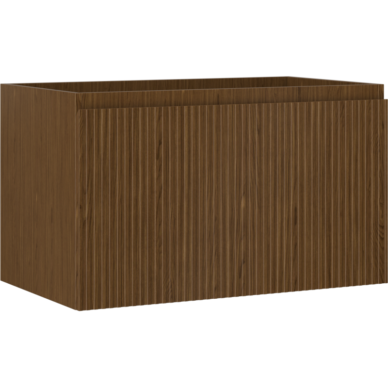 Mexen Rivel vonios spintelė po kriaukle 80 cm, 1 stalčius, rifliuota, riešutas - 91A20-08047-1-BF86