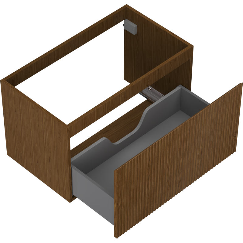 Mexen Rivel vonios spintelė po praustuvu 80 cm, 1 stalčius, rifliuotas, riešutas - 91A20-08047-1-BF86