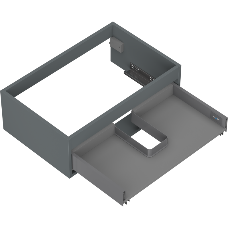 Mexen Box-A spintelės korpusas po praustuvu 70 cm, 1 stalčius, matinė grafito spalva - 91AX0-0700-235-1-66