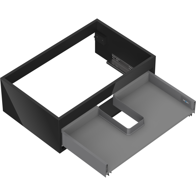 Mexen Box-A vonios spintelės korpusas 70 cm, 1 stalčius, juoda blizgi - 91AX0-0700-235-1-70