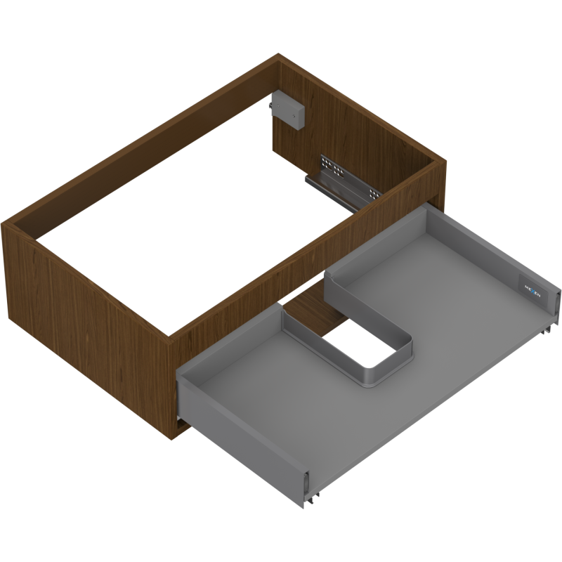 Mexen Box-A spintelės korpusas po praustuvu 70 cm, 1 stalčius, riešutas - 91AX0-0700-235-1-86