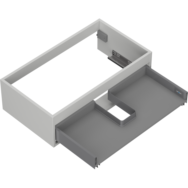 Mexen Box-A vonios kambario spintelės korpusas 80 cm, 1 stalčius, pilkas matinis - 91AX0-0800-235-1-62