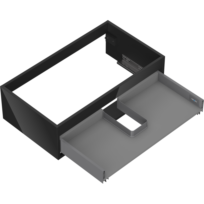 Mexen Box-A spintelės po praustuvu korpusas 80 cm, 1 stalčius, juodas blizgesys - 91AX0-0800-235-1-70
