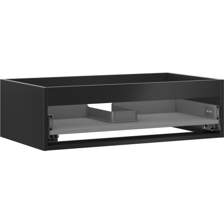 Mexen Box-A vonios spintelės korpusas 80 cm, 1 stalčius, juodas matinis - 91AX0-0800-235-1-71