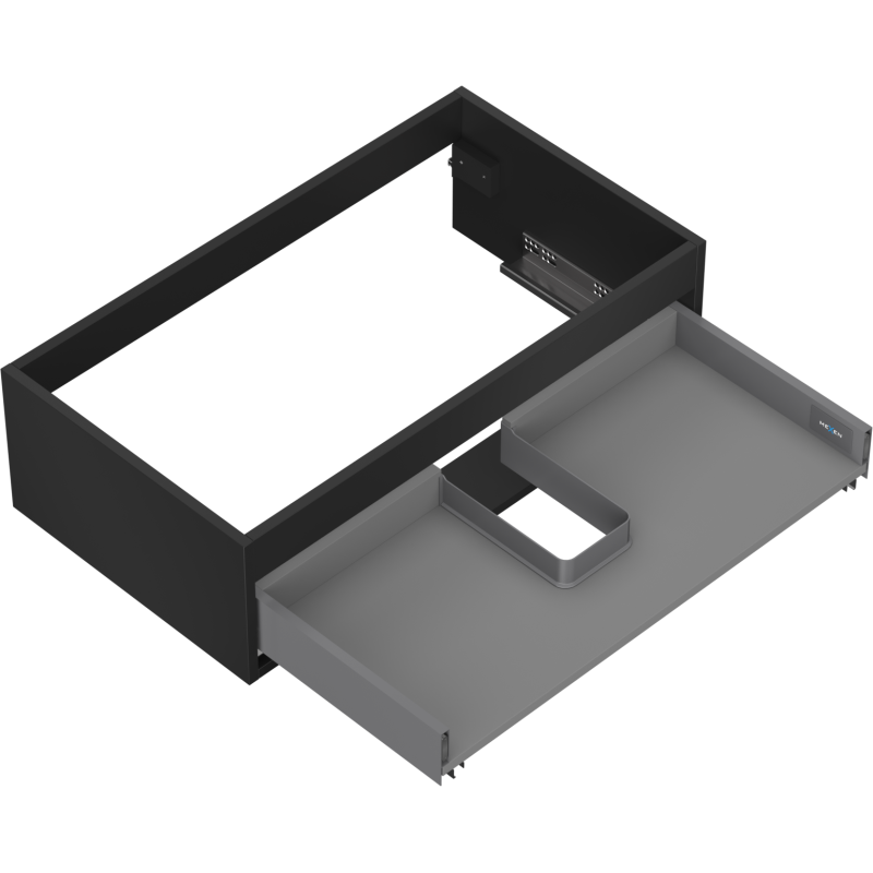 Mexen Box-A vonios spintelės korpusas 80 cm, 1 stalčius, juodas matinis - 91AX0-0800-235-1-71
