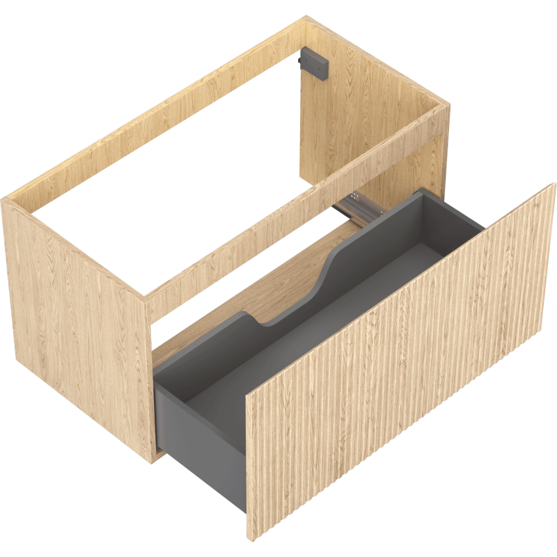 Mexen Rivel vonios spintelė po praustuvu 90 cm, 1 stalčius, rifliuota, ąžuolas - 91A20-09047-1-BF81