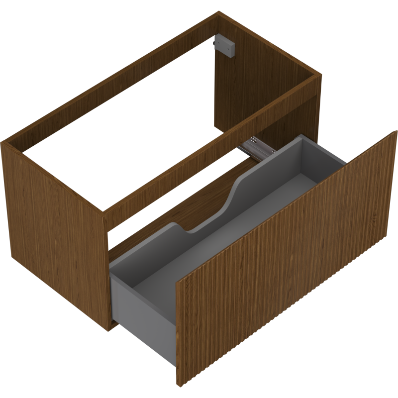 Mexen Rivel vonios spintelė po praustuvu 90 cm, 1 stalčius, rifliuotas, riešutas - 91A20-09047-1-BF86