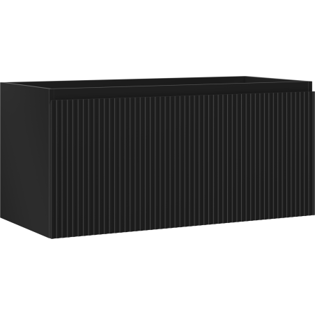 Mexen Rivel vonios kambario spintelė, 100 cm, 1 stalčius, rifliuota, juoda matinė - 91A20-10047-1-BF71