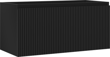 Mexen Rivel vonios kambario spintelė, 100 cm, 1 stalčius, rifliuota, juoda matinė - 91A20-10047-1-BF71