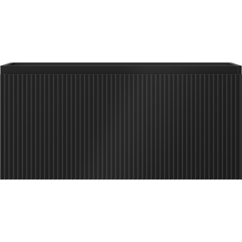 Mexen Rivel vonios kambario spintelė, 100 cm, 1 stalčius, rifliuota, juoda matinė - 91A20-10047-1-BF71